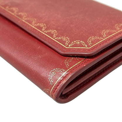 Cartier Wallet Garland de Red Gold Leather