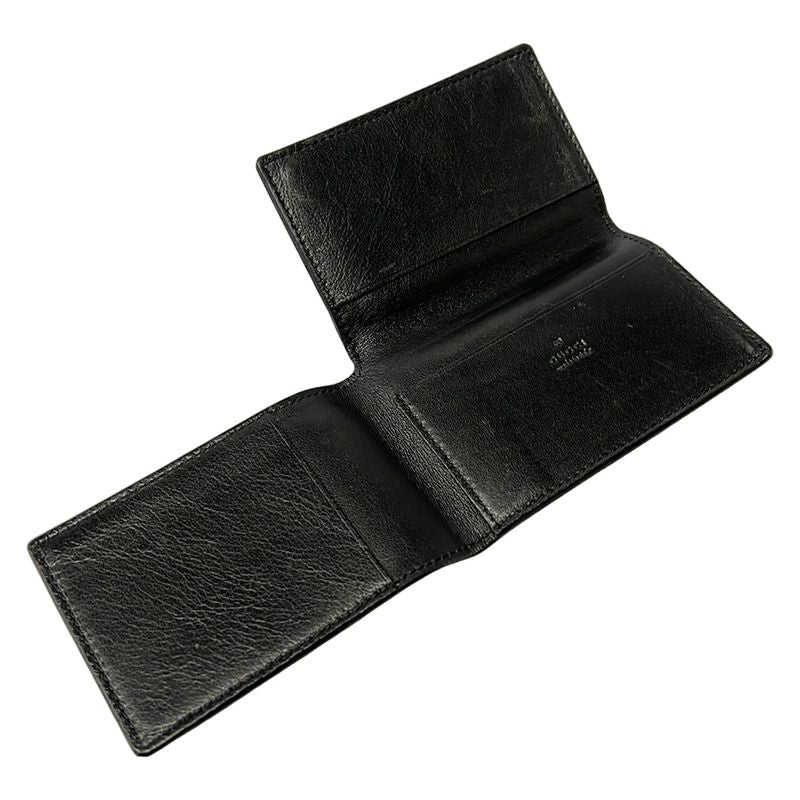 Gucci Business Card Holder Black Leather