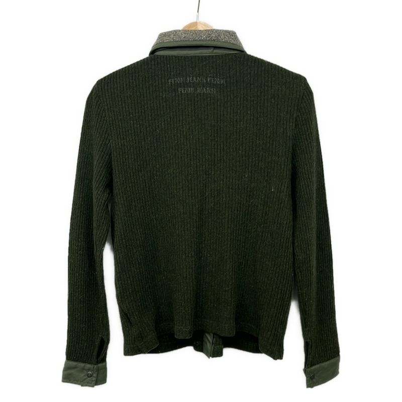 Fendi Jeans Jacket Khaki Knit Long Sleeve