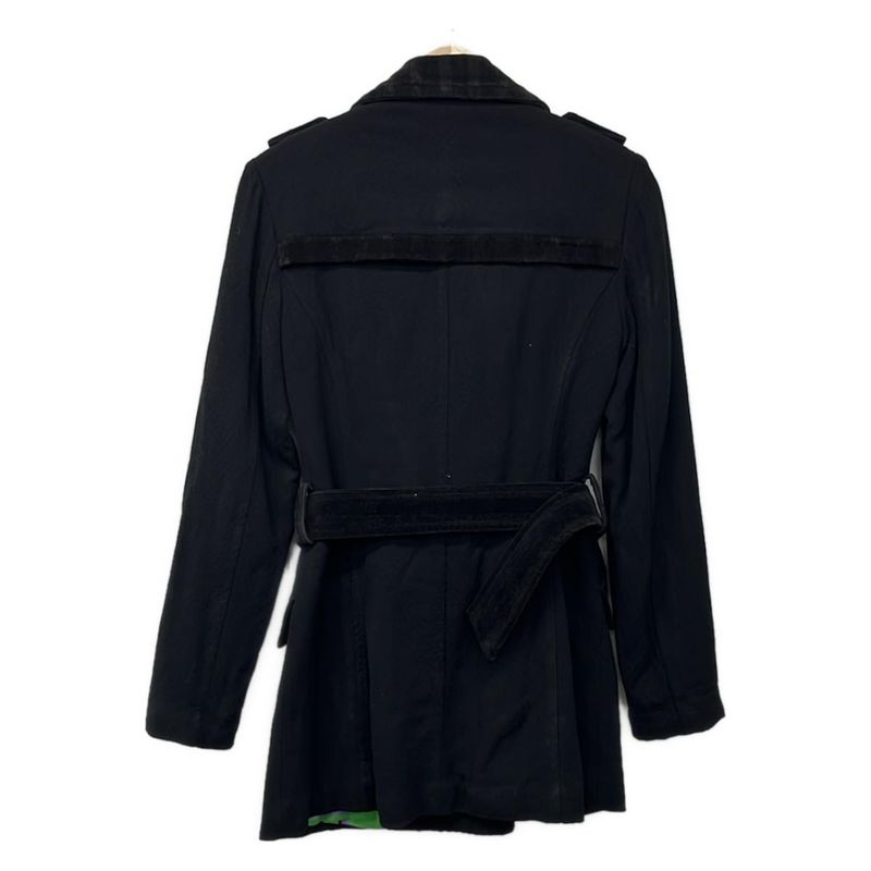 Dolce & Gabbana D&g Coat 26 40 Black Long Sleeve Velour Autumn Spring Shoulder