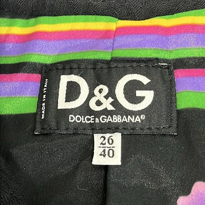 Dolce & Gabbana D&g Coat 26 40 Black Long Sleeve Velour Autumn Spring Shoulder