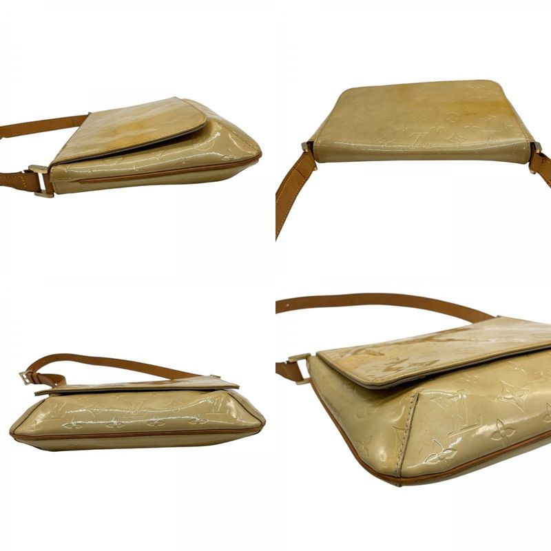 Louis Vuitton Monogram Vernis Long Shoulder Bag Leather Enamel Yellow Brown