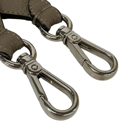 Fendi Shoulder Strap Gray Beige Silver Leather