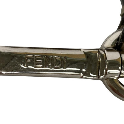 Fendi Shoulder Strap Gray Beige Silver Leather