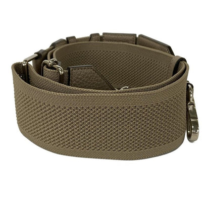 Fendi Shoulder Strap Gray Beige Silver Leather