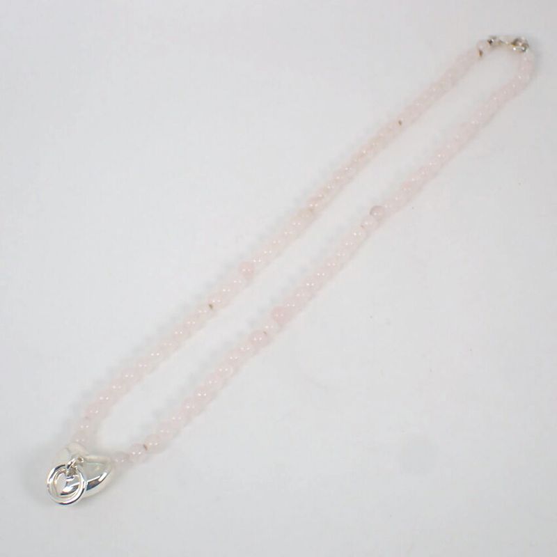 Tiffany & Co 925 Rose Quartz Door Knock Pendant Necklace