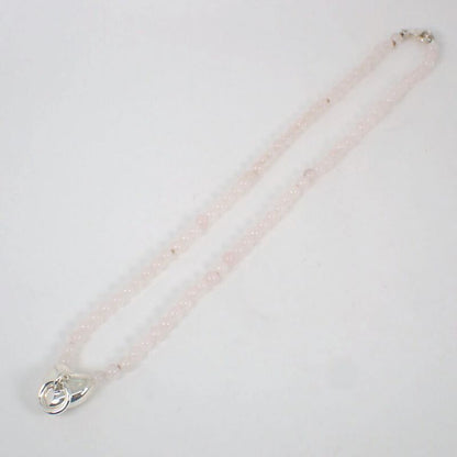 Tiffany & Co 925 Rose Quartz Door Knock Pendant Necklace