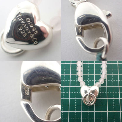 Tiffany & Co 925 Rose Quartz Door Knock Pendant Necklace