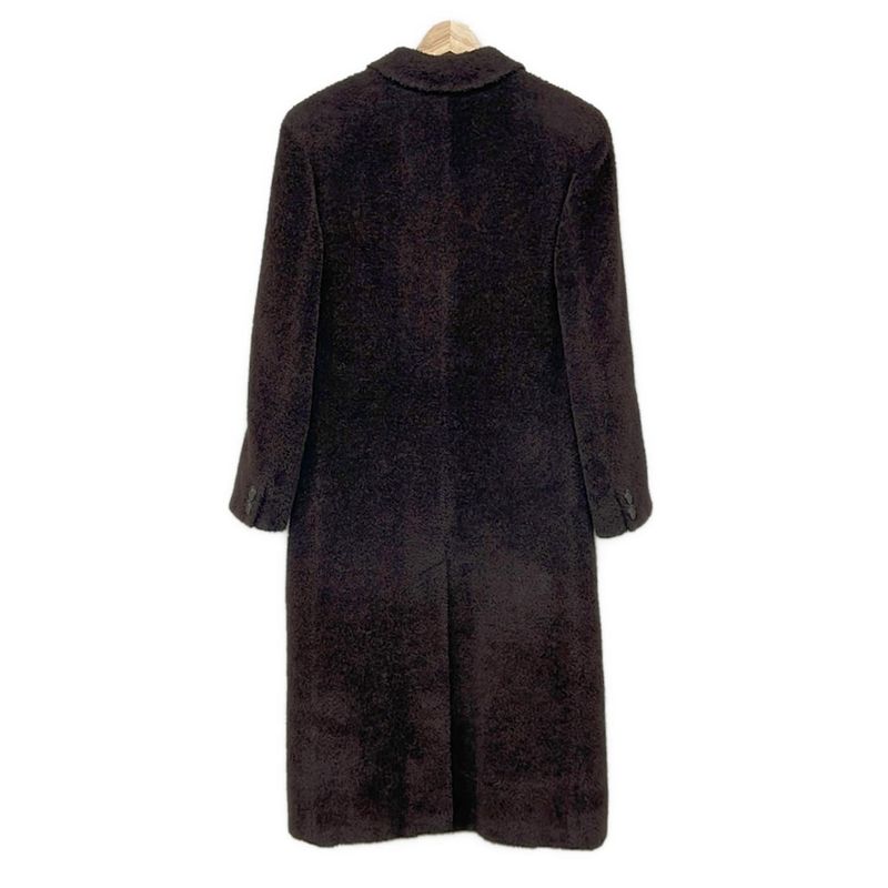 Max Mara Coat 40 Dark Brown Alpaca Winter Long Sleeve