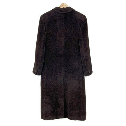 Max Mara Coat 40 Dark Brown Alpaca Winter Long Sleeve