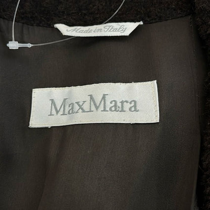 Max Mara Coat 40 Dark Brown Alpaca Winter Long Sleeve