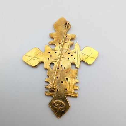 Chanel Brooch CC Logo Gold Cross Vintage