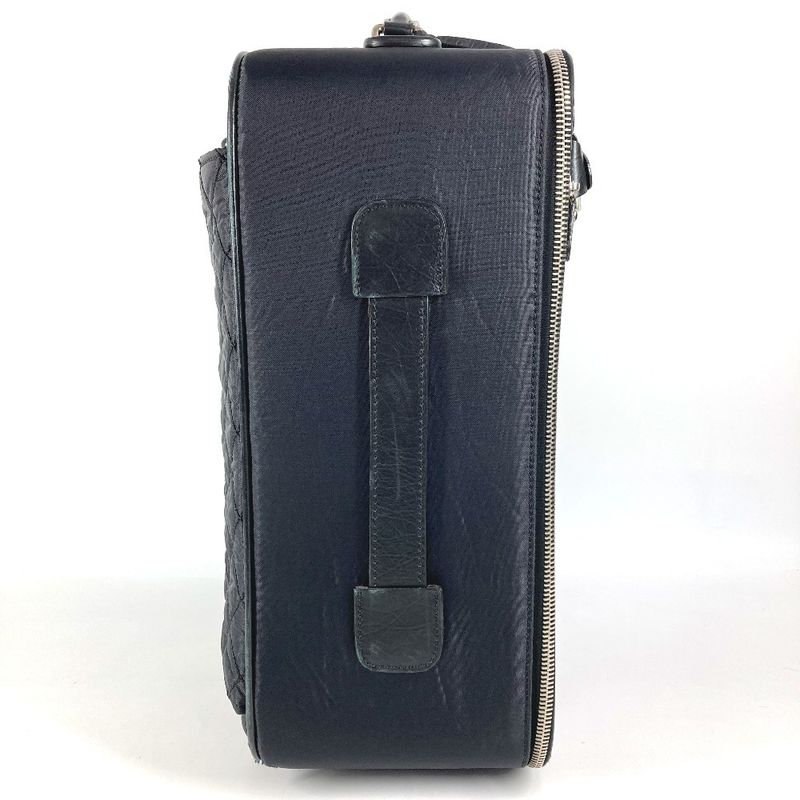 Chanel Travel Bag CC Logo Leather Nylon Black Heel