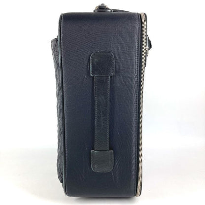 Chanel Travel Bag CC Logo Leather Nylon Black Heel