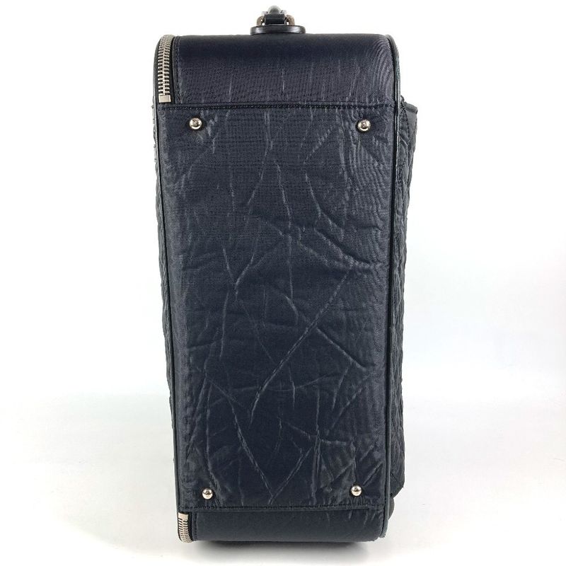 Chanel Travel Bag CC Logo Leather Nylon Black Heel