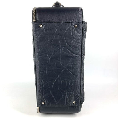 Chanel Travel Bag CC Logo Leather Nylon Black Heel