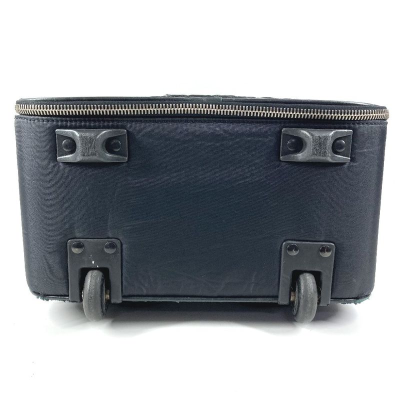 Chanel Travel Bag CC Logo Leather Nylon Black Heel