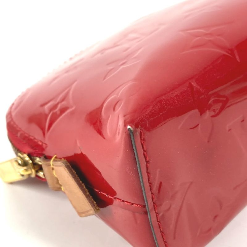 Louis Vuitton Makeup Pouch Pochette Cosmetic Monogram Vernis Cerise Red
