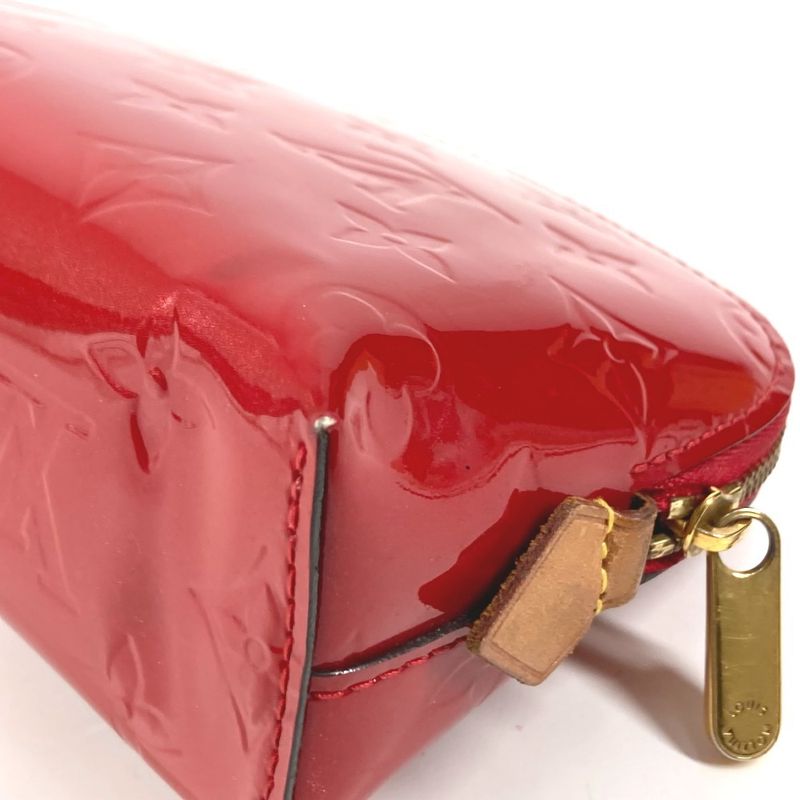 Louis Vuitton Makeup Pouch Pochette Cosmetic Monogram Vernis Cerise Red