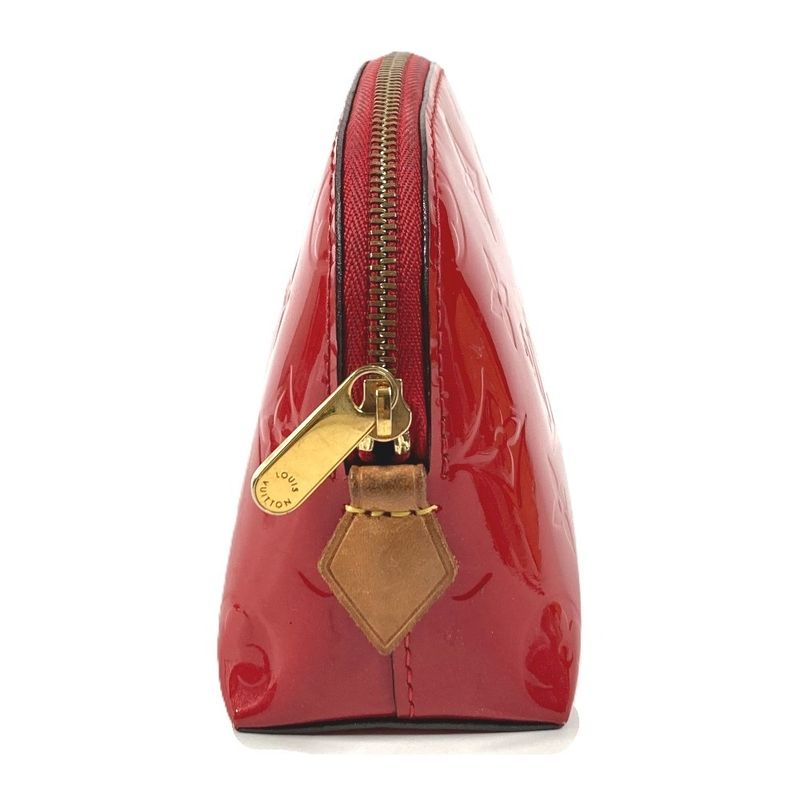 Louis Vuitton Makeup Pouch Pochette Cosmetic Monogram Vernis Cerise Red