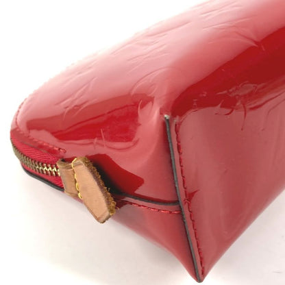 Louis Vuitton Makeup Pouch Pochette Cosmetic Monogram Vernis Cerise Red