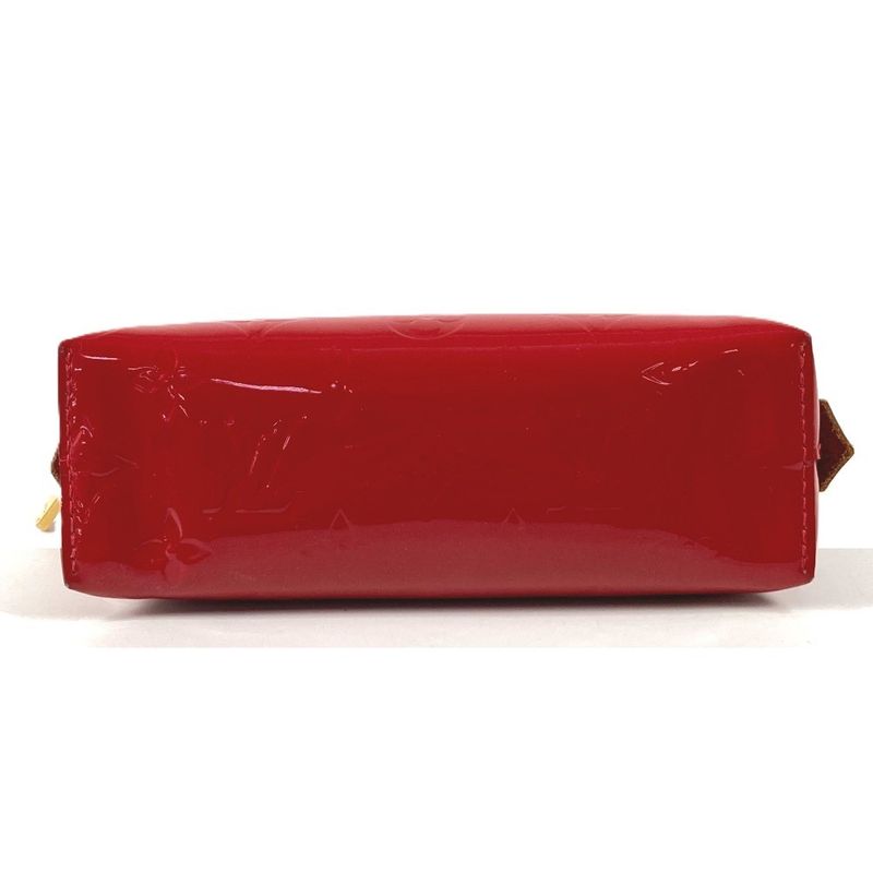 Louis Vuitton Makeup Pouch Pochette Cosmetic Monogram Vernis Cerise Red