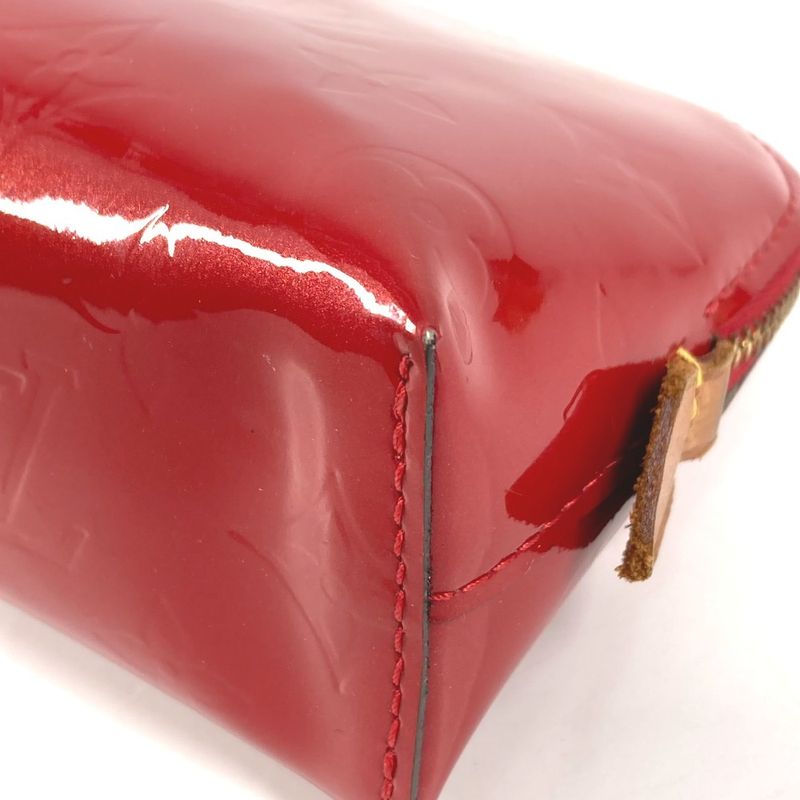 Louis Vuitton Makeup Pouch Pochette Cosmetic Monogram Vernis Cerise Red
