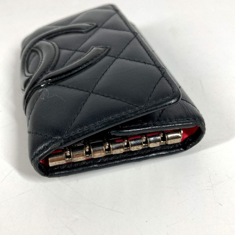 Chanel Key Case CC Logo Leather Black Key Holder