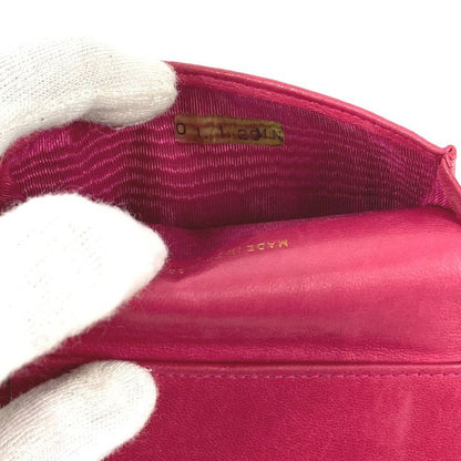 Chanel Card Case CC Logo Caviar Leather Purple