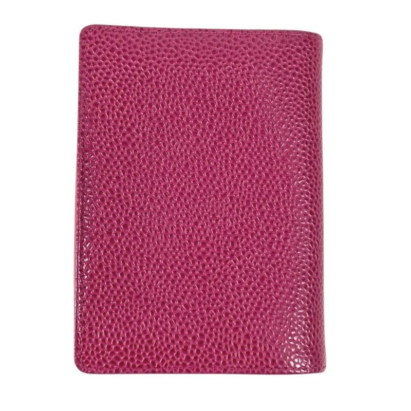 Chanel Card Case CC Logo Caviar Leather Purple