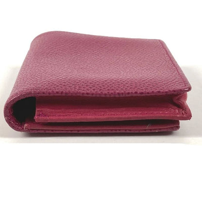 Chanel Card Case CC Logo Caviar Leather Purple