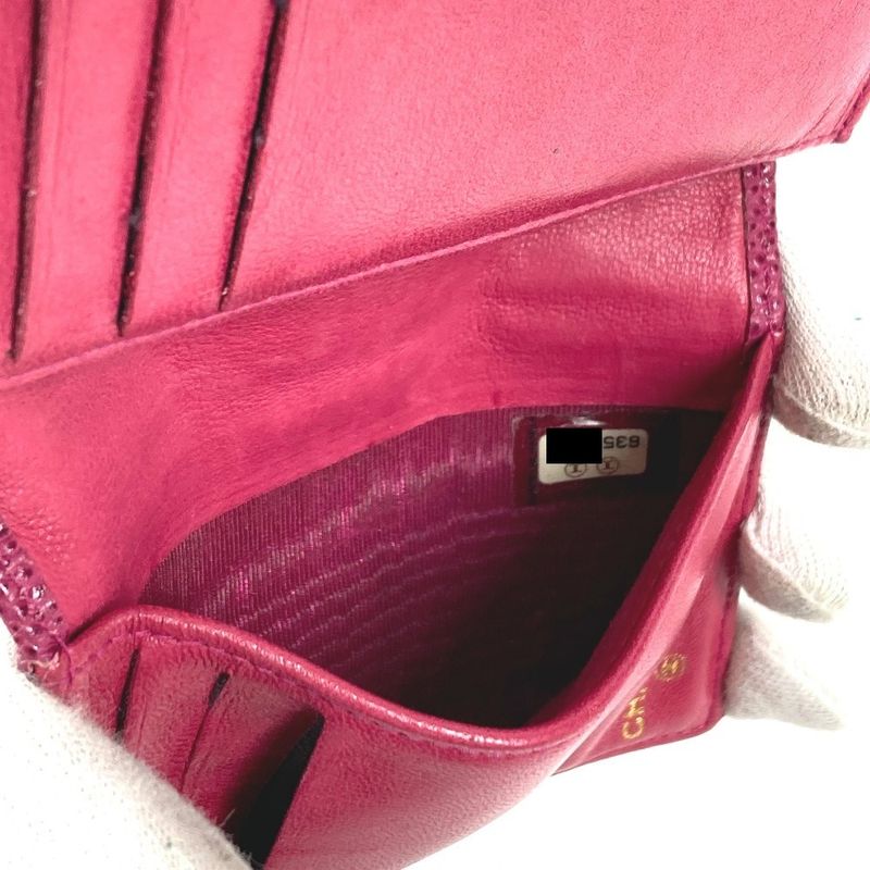 Chanel Card Case CC Logo Caviar Leather Purple