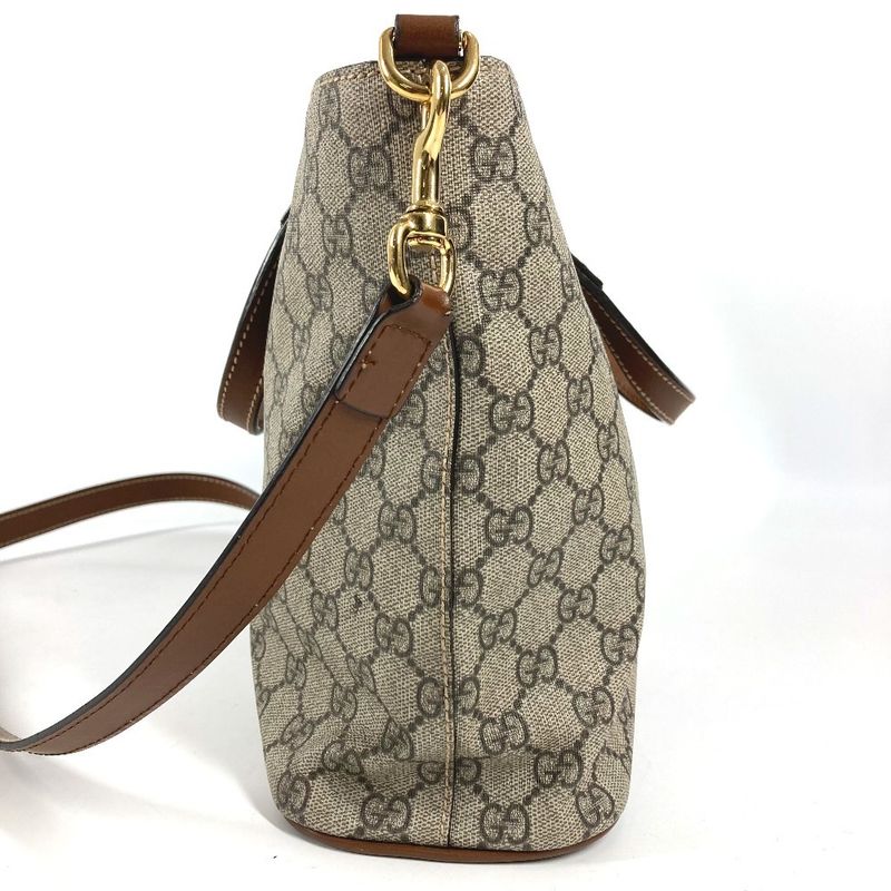 Gucci Handbag 2-Way Bag Logo GG Supreme Canvas Beige