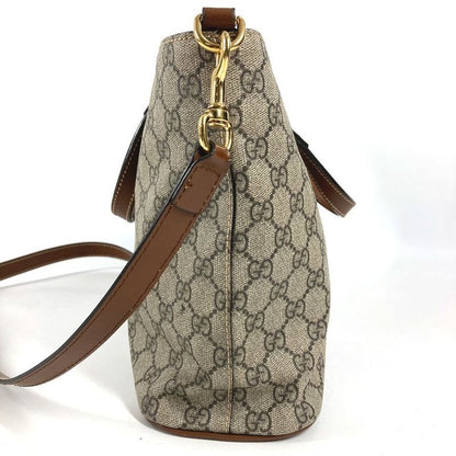 Gucci Handbag 2-Way Bag Logo GG Supreme Canvas Beige