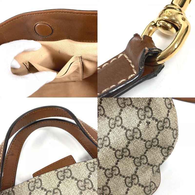 Gucci Handbag 2-Way Bag Logo GG Supreme Canvas Beige