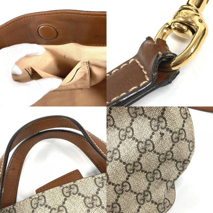 Gucci Handbag 2-Way Bag Logo GG Supreme Canvas Beige