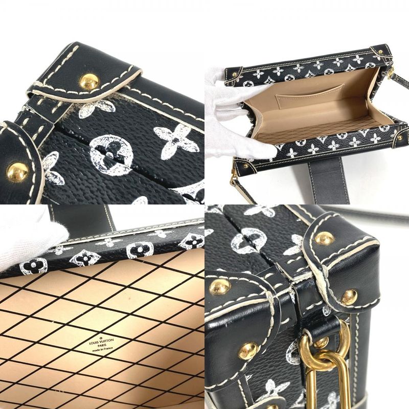Louis Vuitton Shoulder Bag Petit Mal Leather Black