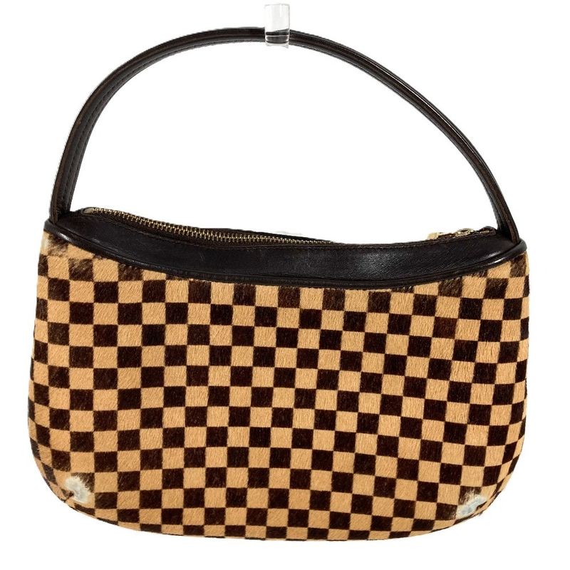 Louis Vuitton Handbag Taiga Leather Calf Hair Brown