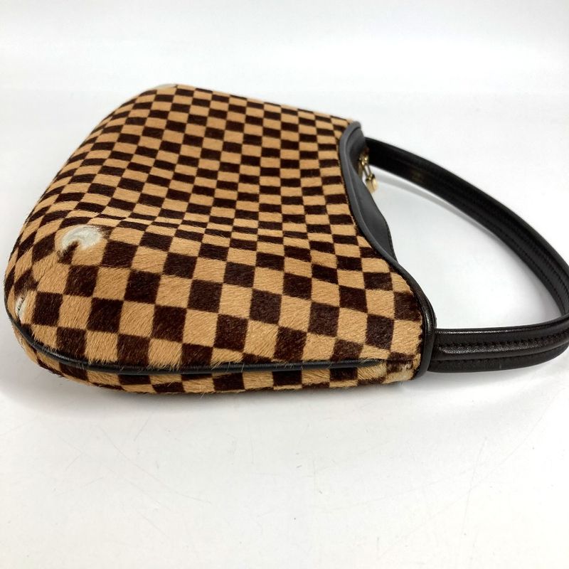 Louis Vuitton Handbag Taiga Leather Calf Hair Brown