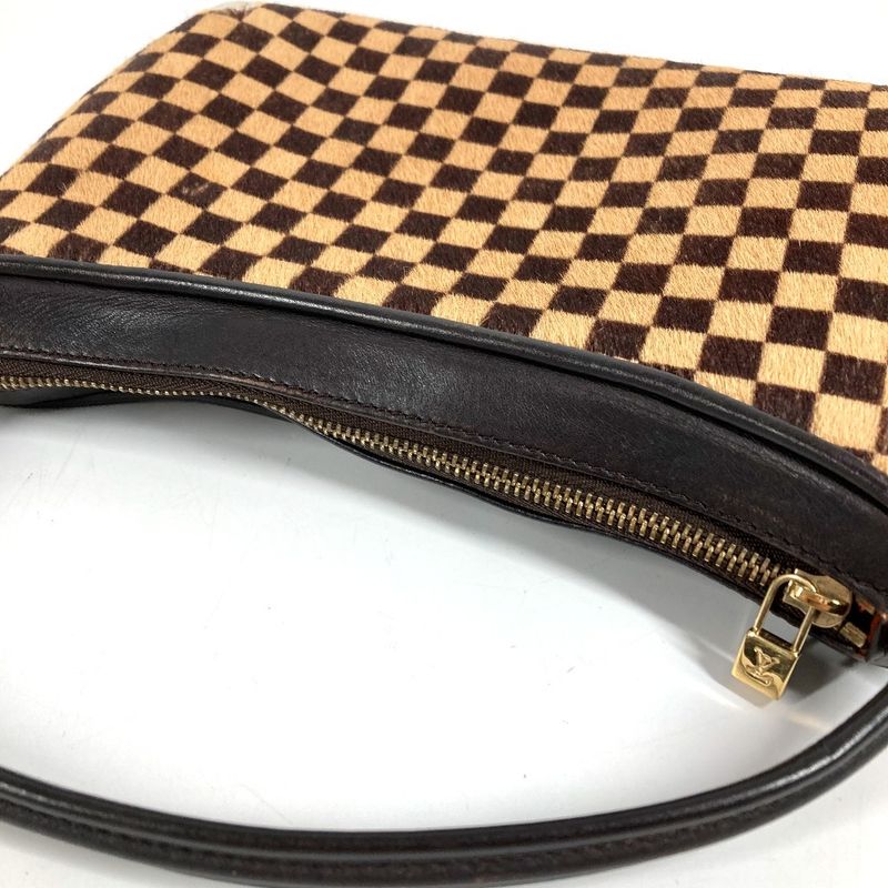 Louis Vuitton Handbag Taiga Leather Calf Hair Brown