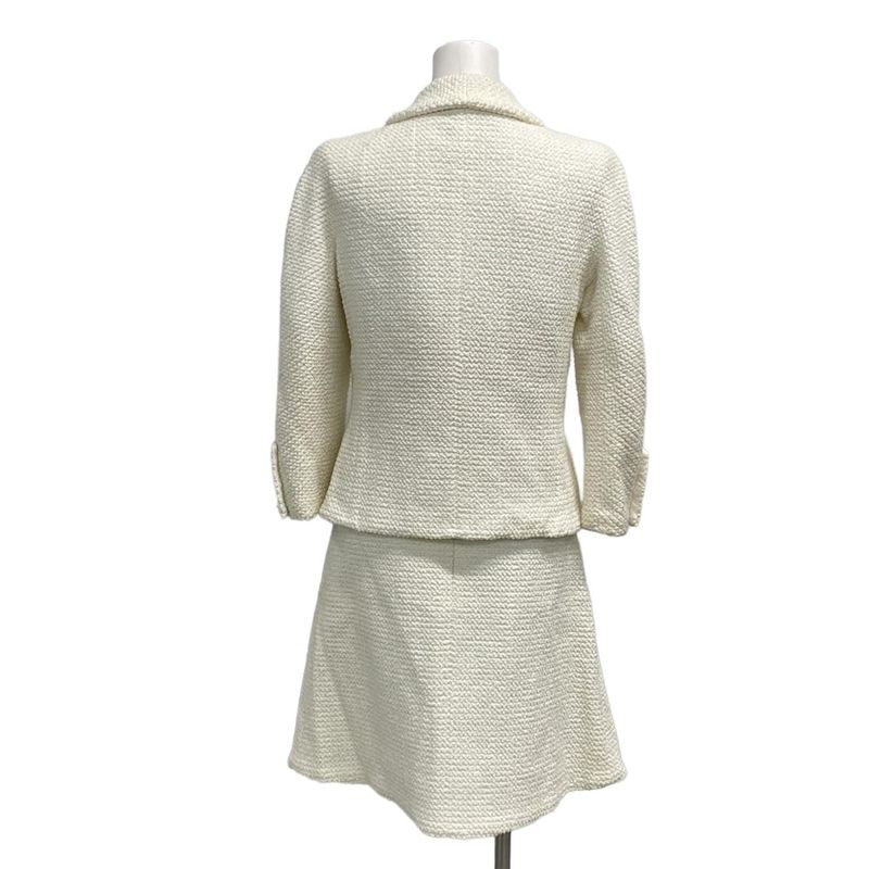 Chanel Skirt Set Ivory Tweed Cotton