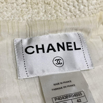 Chanel Skirt Set Ivory Tweed Cotton