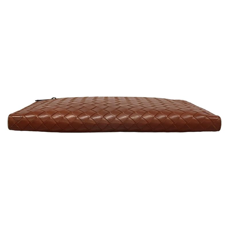 Bottega Veneta Clutch Intrecciato Brown Leather
