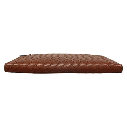 Bottega Veneta Clutch Intrecciato Brown Leather