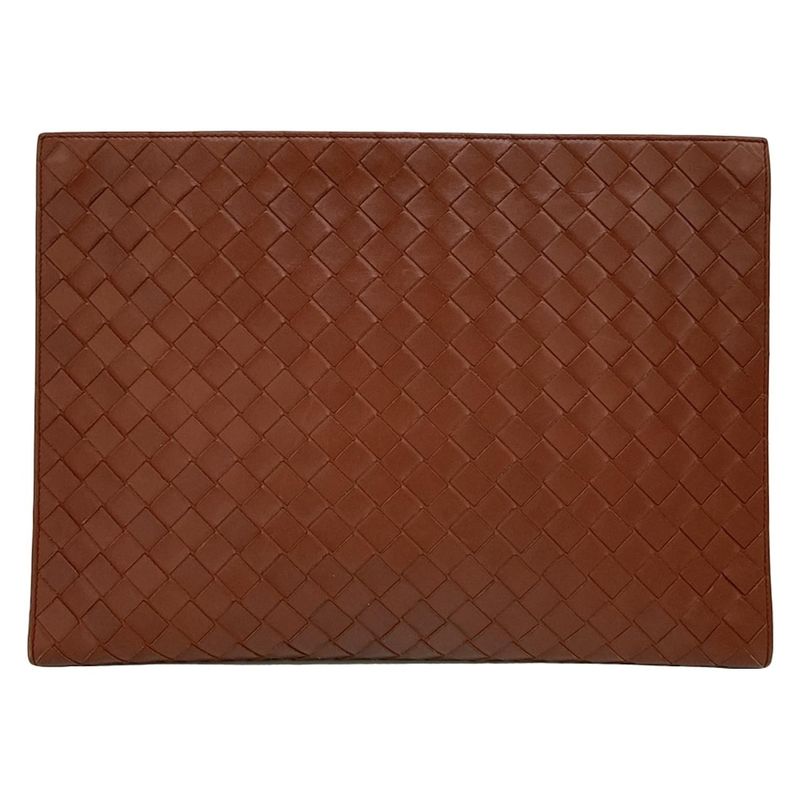 Bottega Veneta Clutch Intrecciato Brown Leather