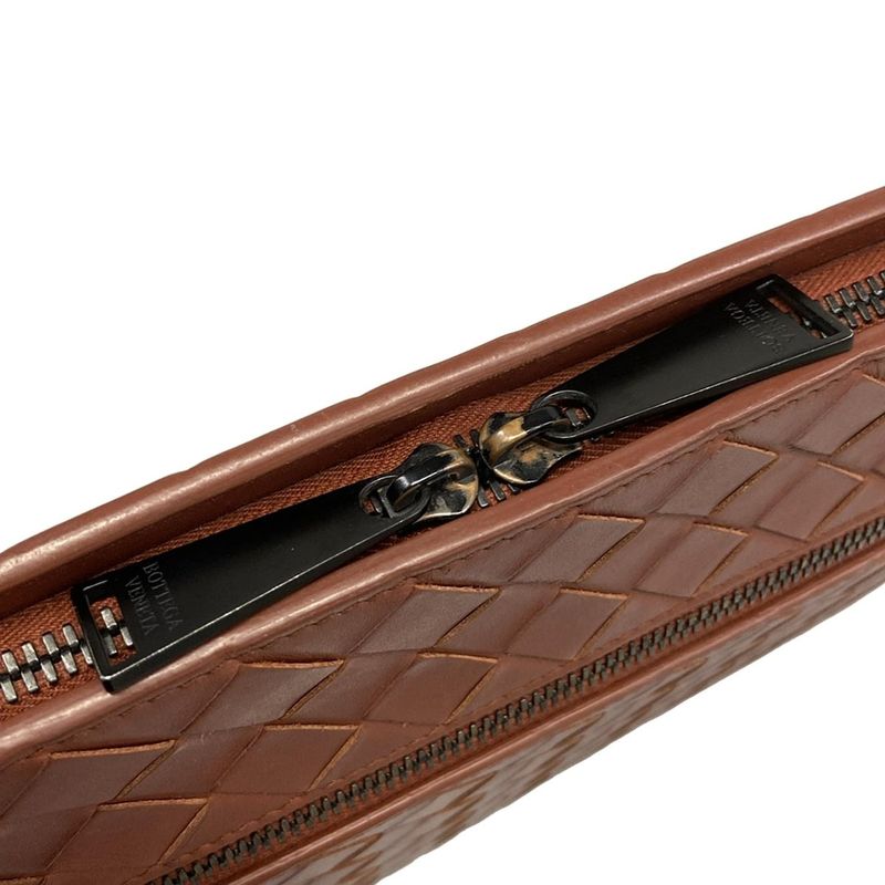 Bottega Veneta Clutch Intrecciato Brown Leather