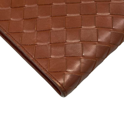 Bottega Veneta Clutch Intrecciato Brown Leather
