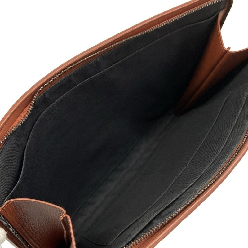 Bottega Veneta Clutch Intrecciato Brown Leather