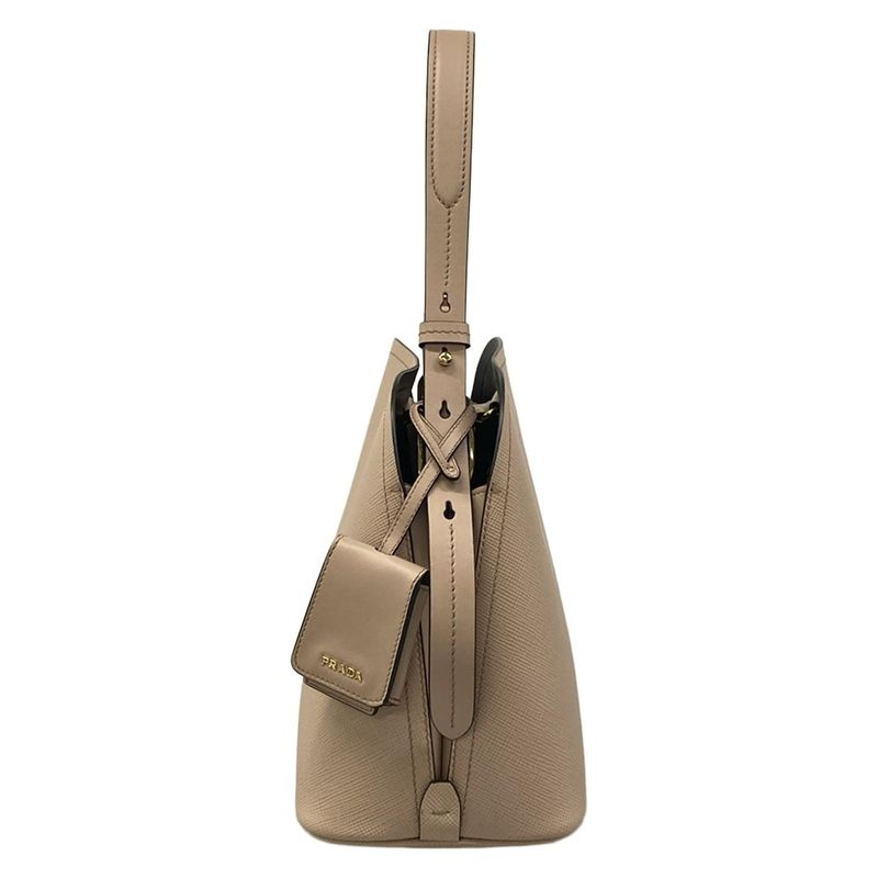 Prada Handbag Depth Beige Leather