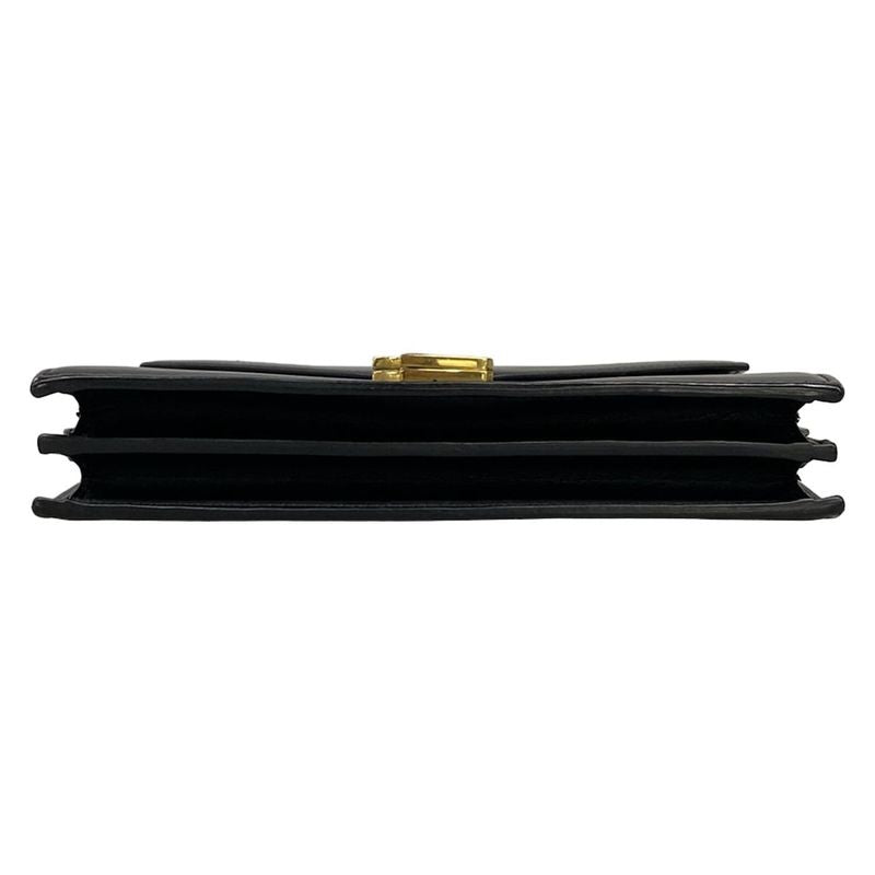 Saint Laurent Paris Shoulder Bag Cassandra Black Chain Leather